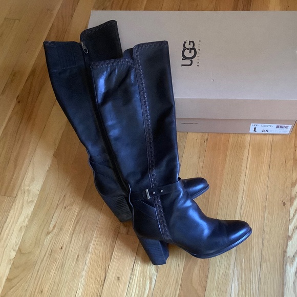 UGG Australia Claudine Black Tall Boots US Size 8.5 - Picture 1 of 10